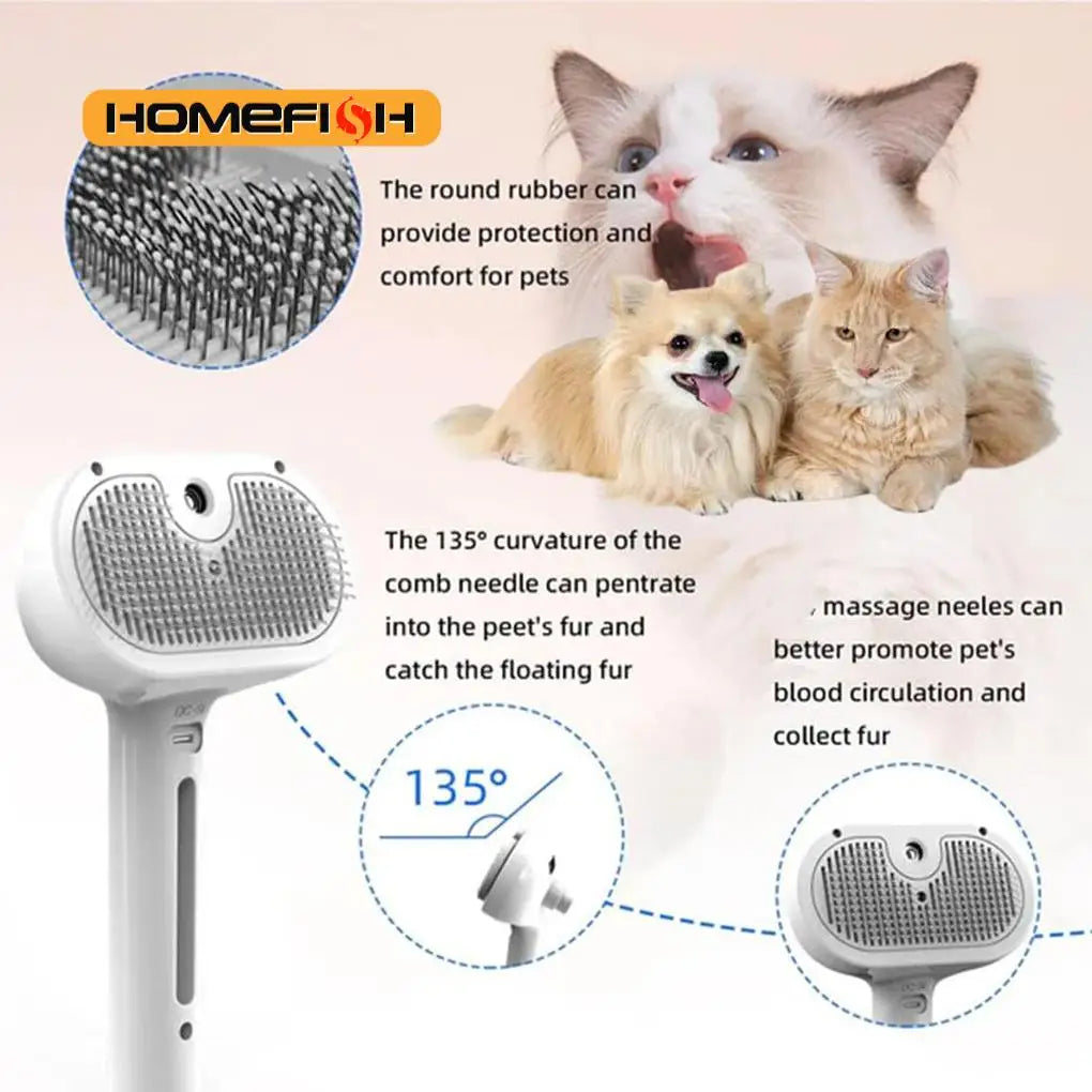 Steam Pet Brush – Dog & Cat Grooming Tool
